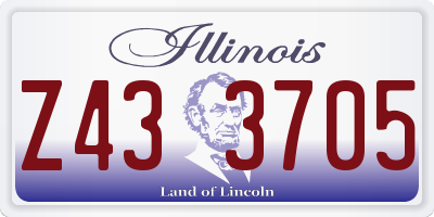 IL license plate Z433705