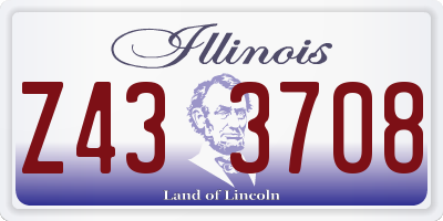 IL license plate Z433708