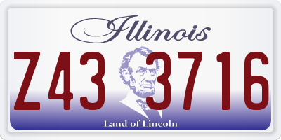 IL license plate Z433716