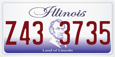 IL license plate Z433735