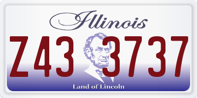IL license plate Z433737