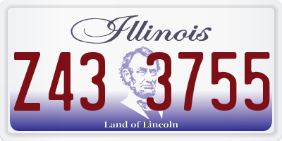 IL license plate Z433755