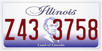 IL license plate Z433758