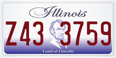 IL license plate Z433759