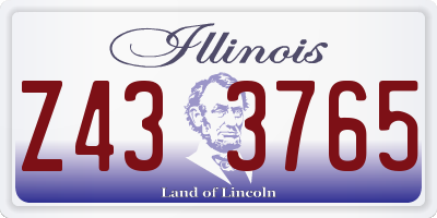 IL license plate Z433765
