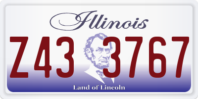 IL license plate Z433767