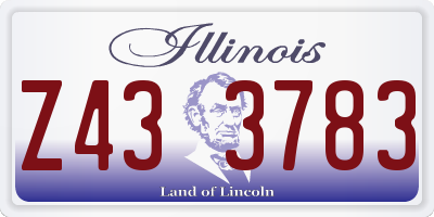 IL license plate Z433783