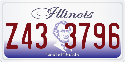 IL license plate Z433796