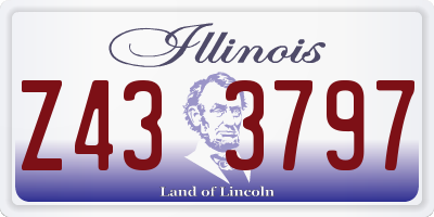IL license plate Z433797