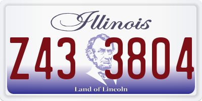 IL license plate Z433804