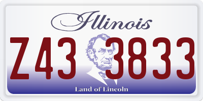 IL license plate Z433833