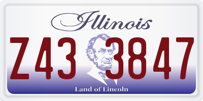 IL license plate Z433847