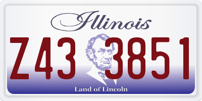 IL license plate Z433851