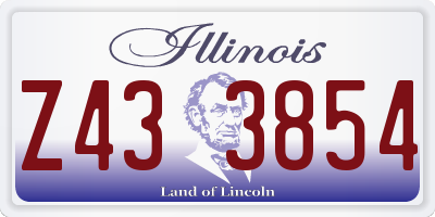 IL license plate Z433854