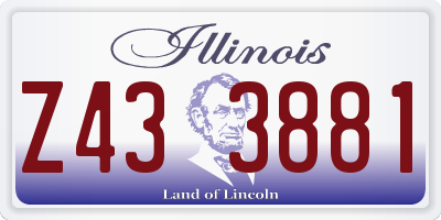 IL license plate Z433881
