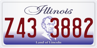 IL license plate Z433882