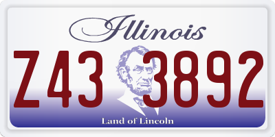 IL license plate Z433892