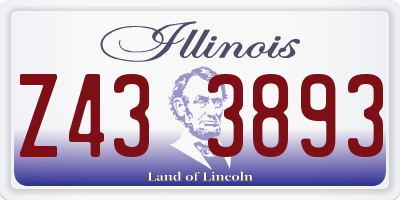 IL license plate Z433893