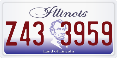 IL license plate Z433959