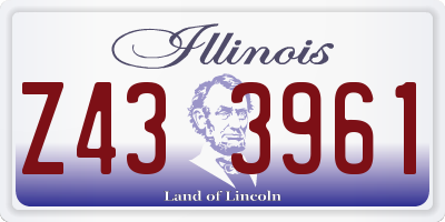 IL license plate Z433961