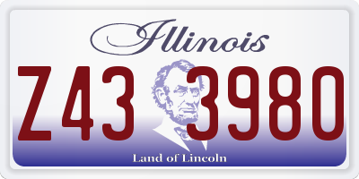 IL license plate Z433980