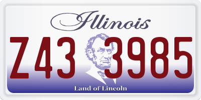 IL license plate Z433985