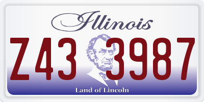 IL license plate Z433987