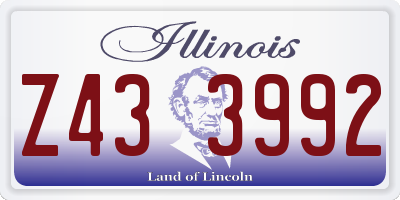 IL license plate Z433992