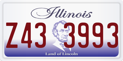 IL license plate Z433993