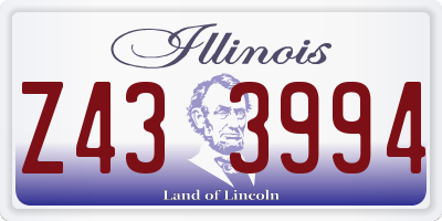IL license plate Z433994