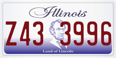 IL license plate Z433996