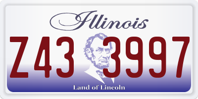 IL license plate Z433997