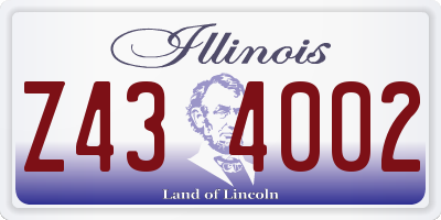 IL license plate Z434002
