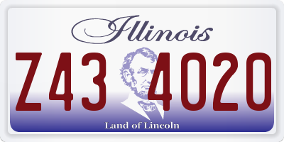 IL license plate Z434020