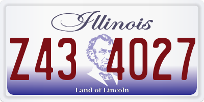 IL license plate Z434027
