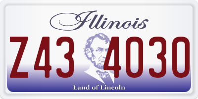 IL license plate Z434030