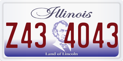 IL license plate Z434043
