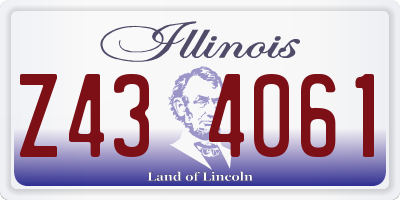 IL license plate Z434061