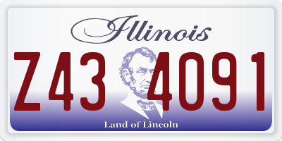 IL license plate Z434091