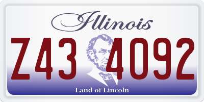 IL license plate Z434092