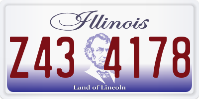 IL license plate Z434178
