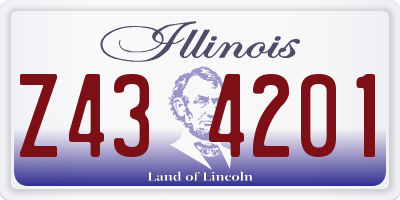IL license plate Z434201