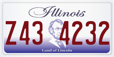 IL license plate Z434232