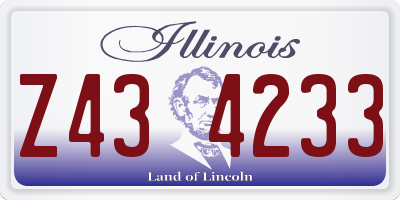 IL license plate Z434233