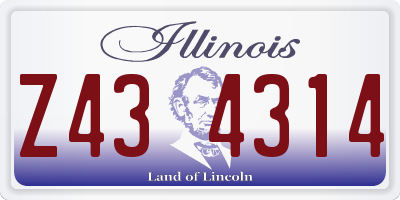 IL license plate Z434314