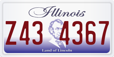 IL license plate Z434367