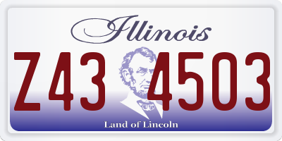 IL license plate Z434503