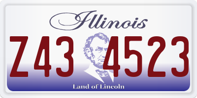 IL license plate Z434523