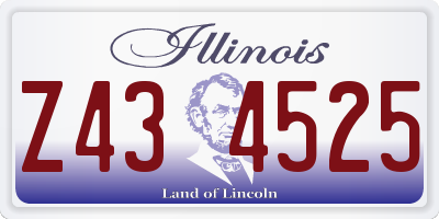 IL license plate Z434525