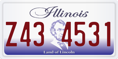 IL license plate Z434531